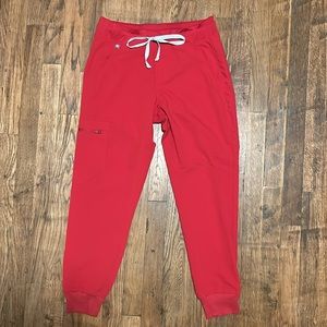 Figs Zamora jogger scrubs RED small petite